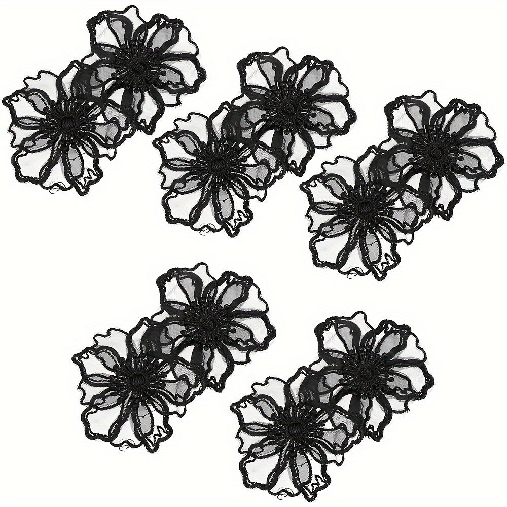 5Pcs Double Layer Lace Flower Patches