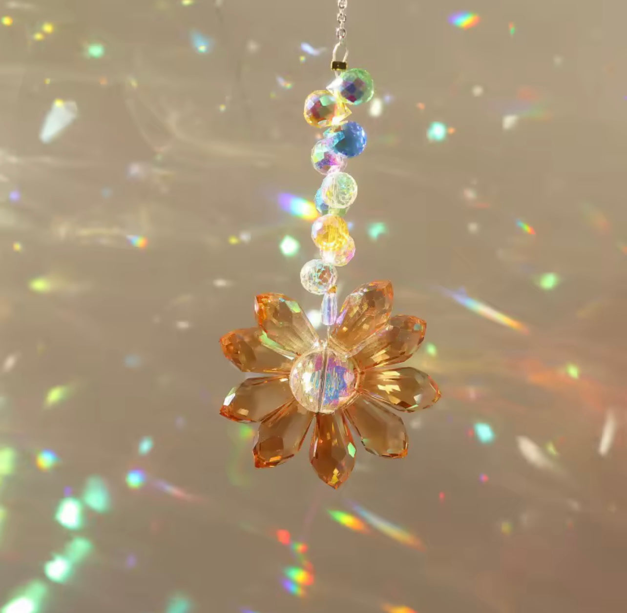 Crystal Sunflower Suncatcher