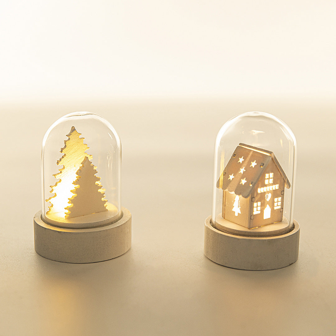 Mini Luminous Wooden House Decor