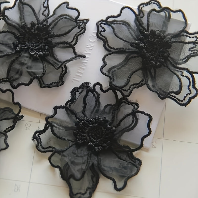5Pcs Double Layer Lace Flower Patches