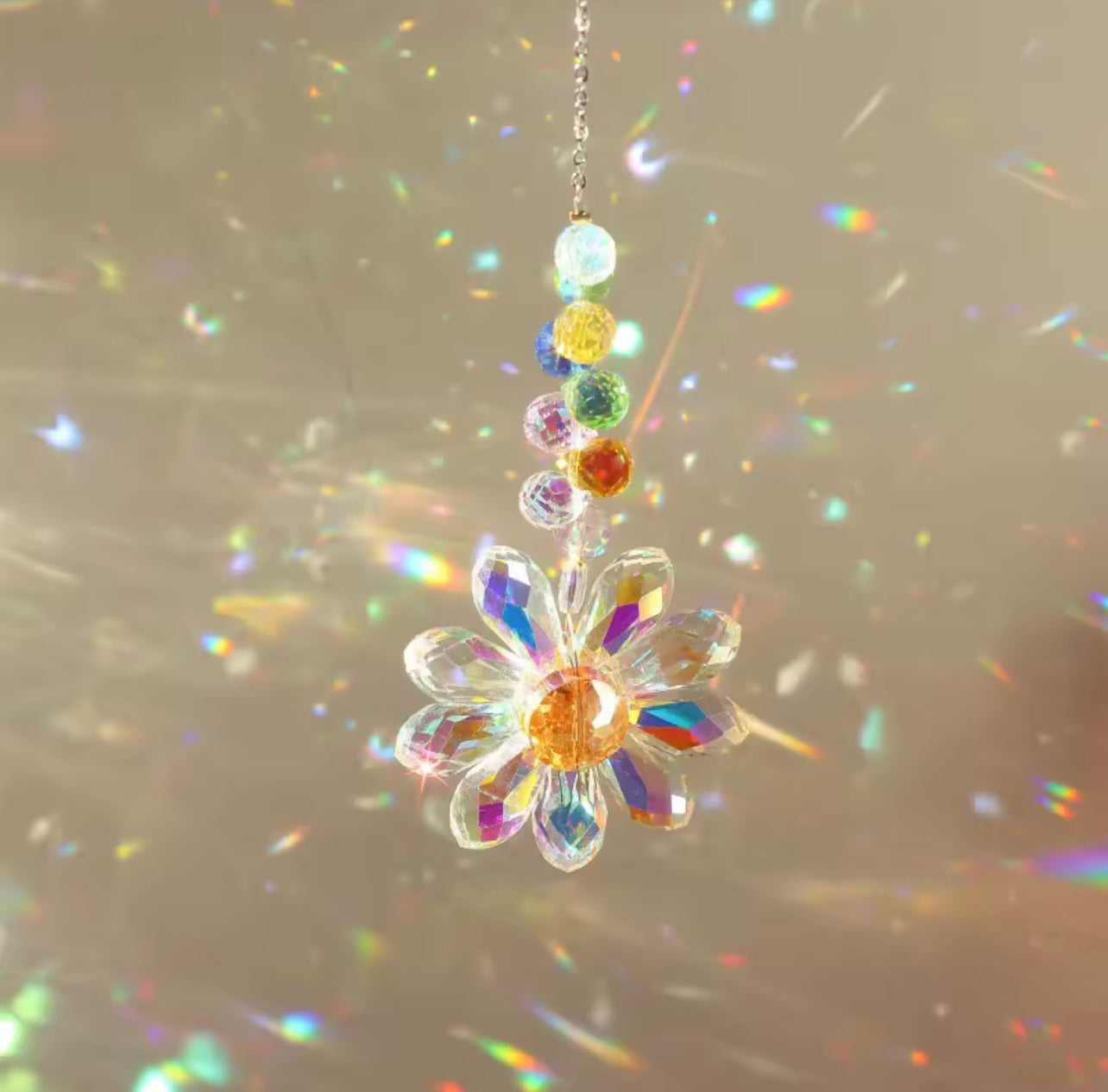 Crystal Sunflower Suncatcher