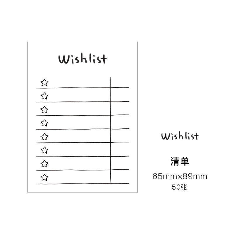 50pcs Minimalist Daily Planner Notepad