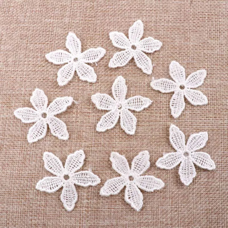 20pcs Flower Trim Embroidered Lace