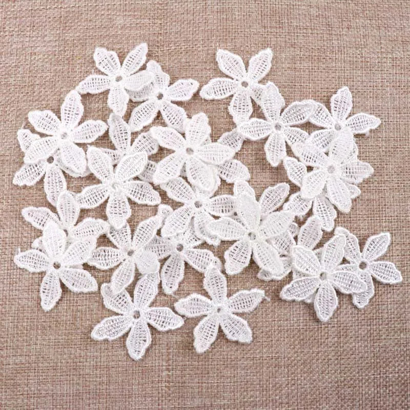 20pcs Flower Trim Embroidered Lace