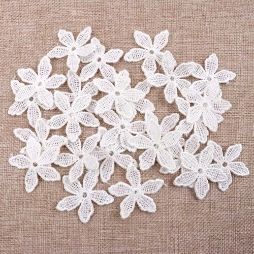 20pcs Flower Trim Embroidered Lace