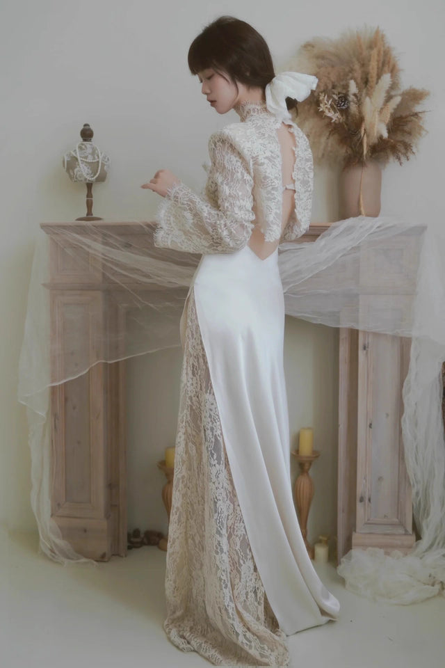 Slip Lace Dress W Long Sleeve Bolero Jacket