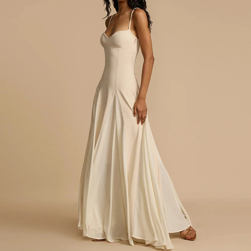 Slim Pleated Maxi Dress