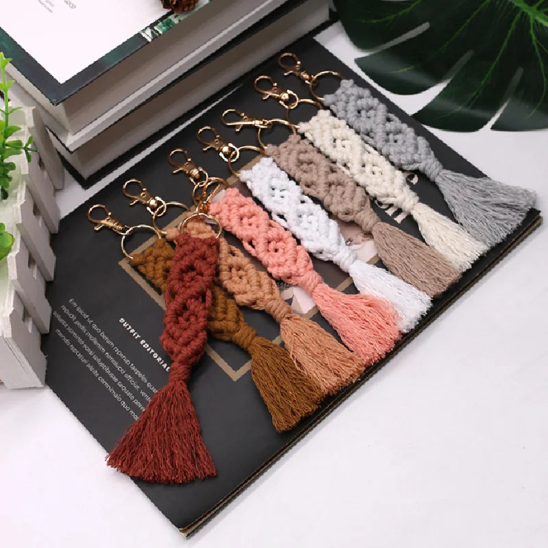 Boho Macrame Wristlet Keychain