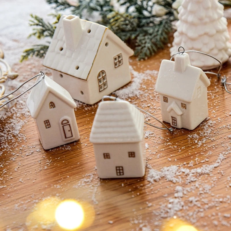 White Ceramic Christmas Tree Ornament