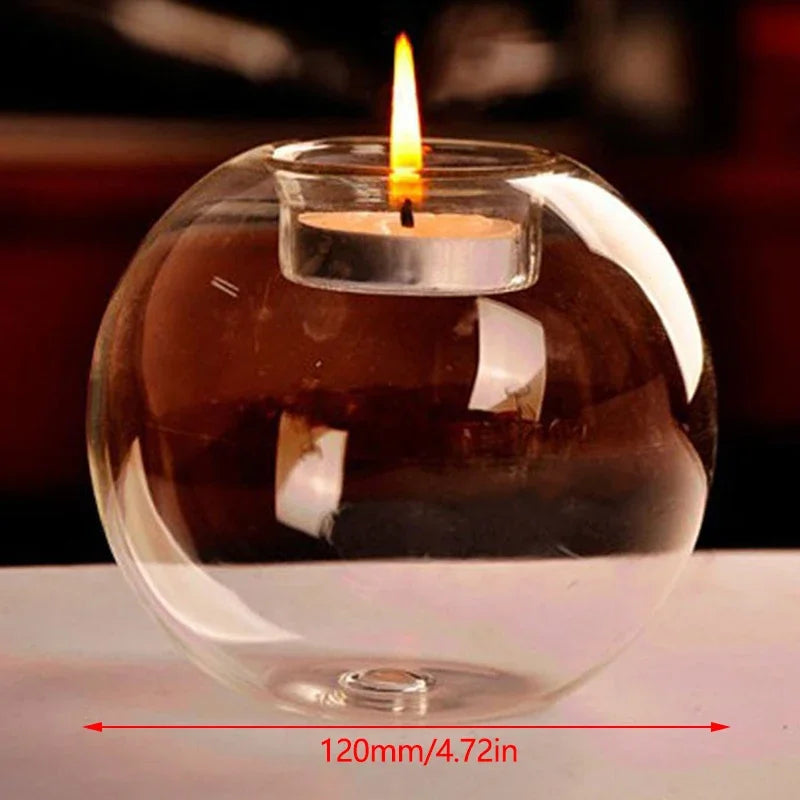 Clear Glass Spot Candle Holder