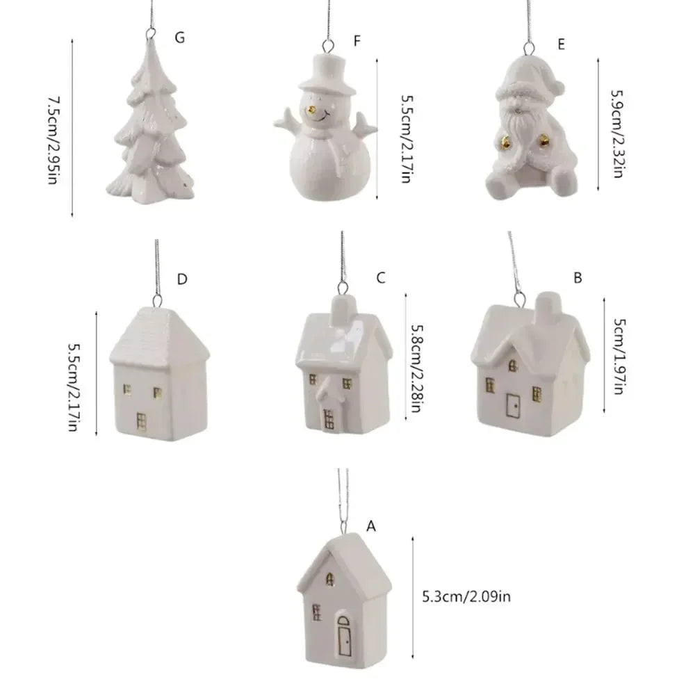 White Christmas Ceramic Ornament