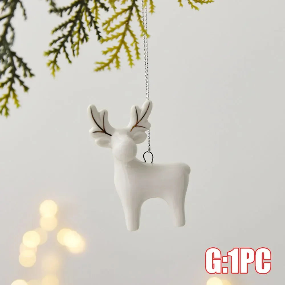 White Christmas Ceramic Ornament