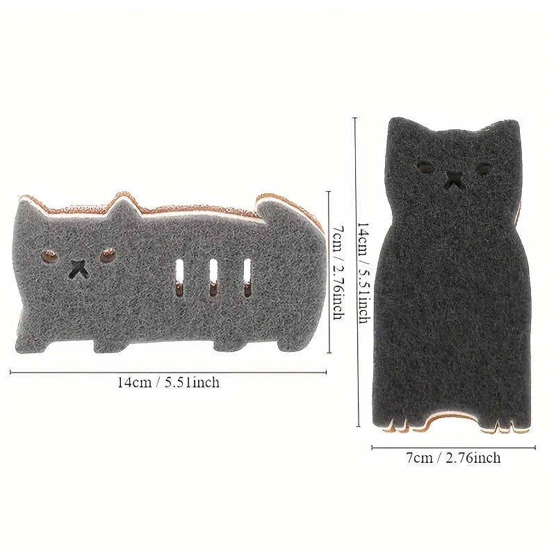 4-Piece Cute Cat Kitchen Sponge Set