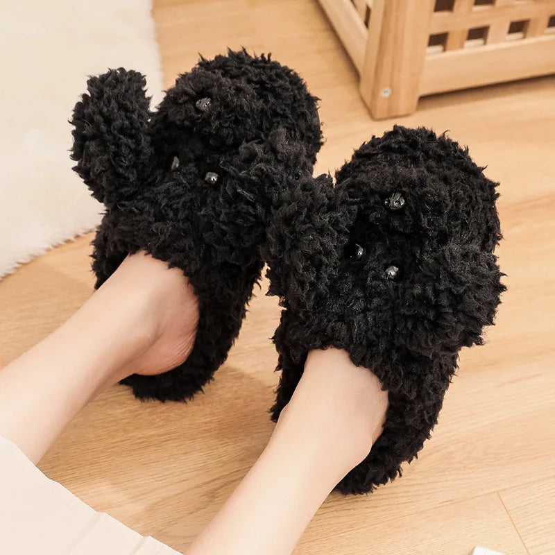 Cute Dog Plush Slippers