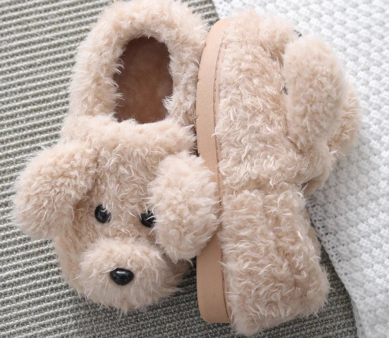 Cute Dog Plush Slippers
