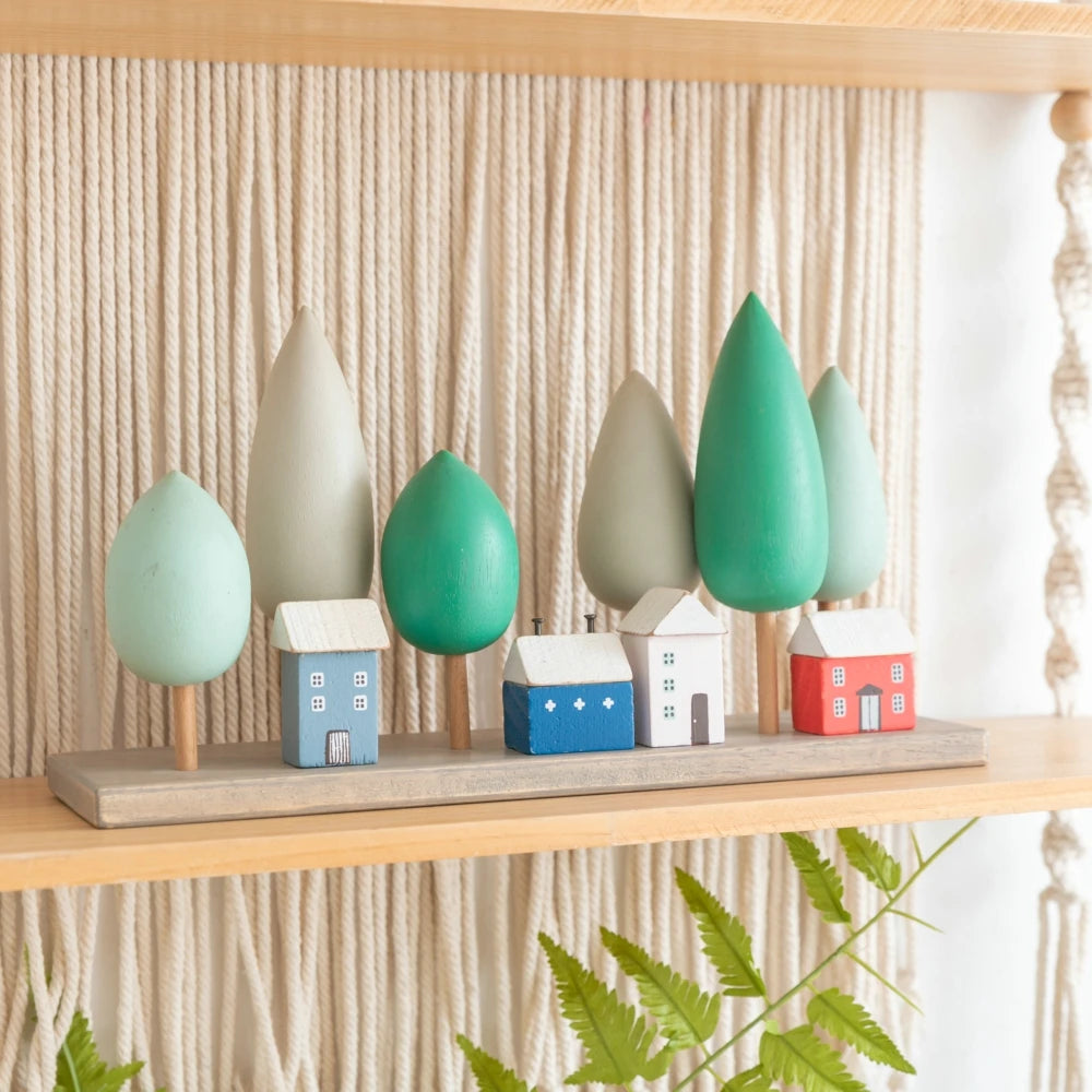 Mini Wooden House Decor