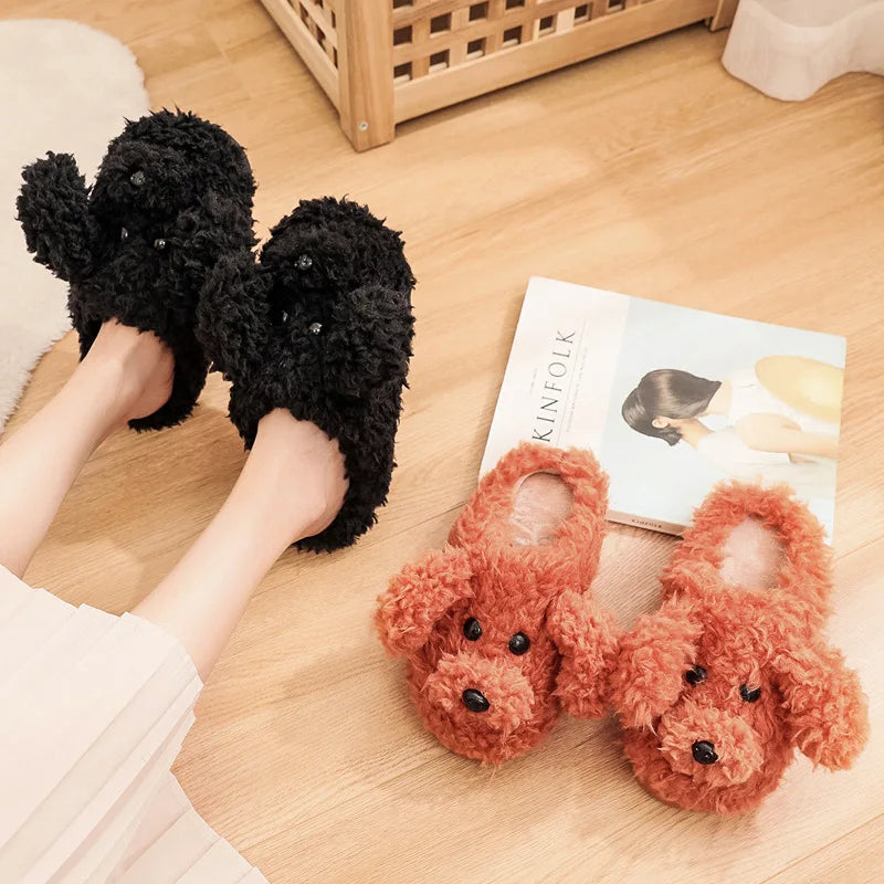 Cute Dog Plush Slippers