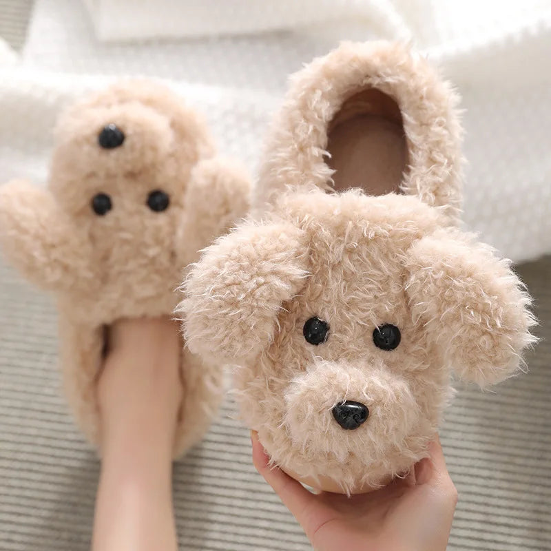 Cute Dog Plush Slippers