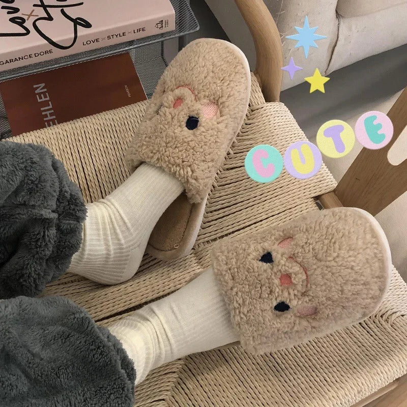 Cute Dog Plush Slippers