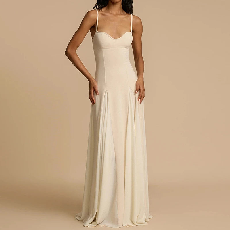 Slim Pleated Maxi Dress