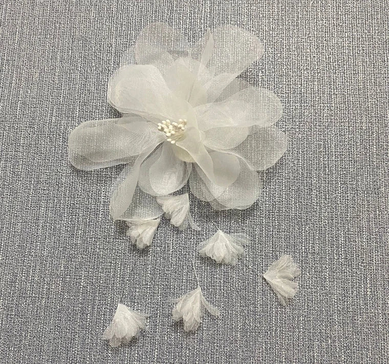 3D Whisker Flower Organza Appliqué