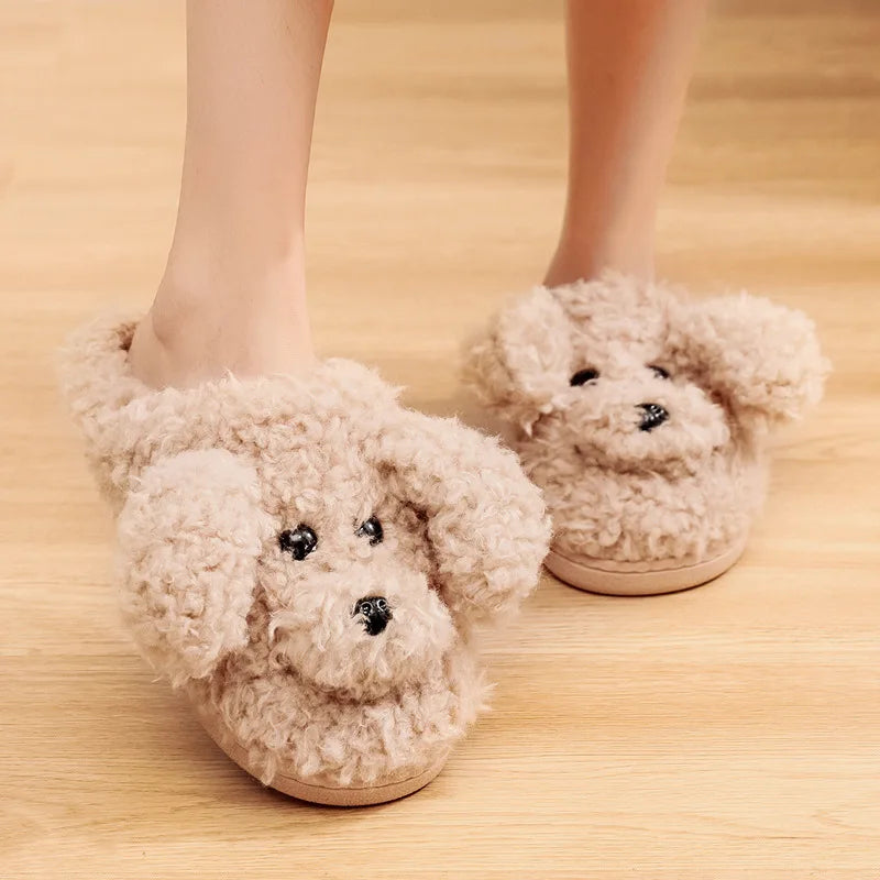 Cute Dog Plush Slippers
