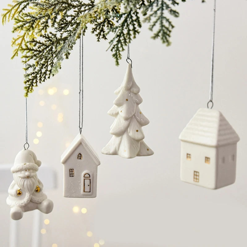 White Ceramic Christmas Tree Ornament