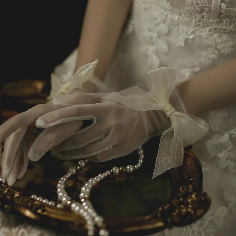 Flower & Pearl Bridal Gloves