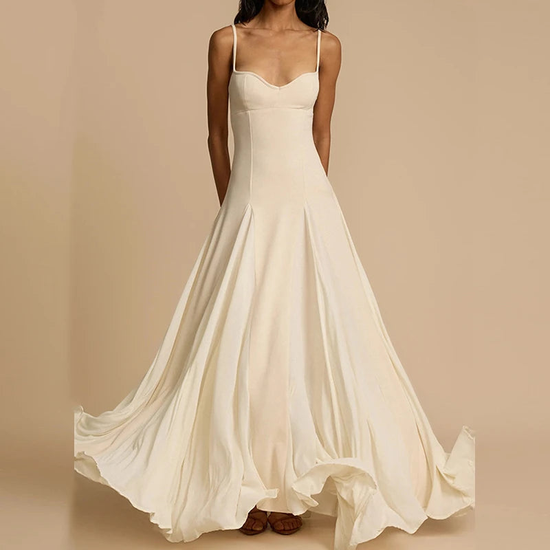 Slim Pleated Maxi Dress