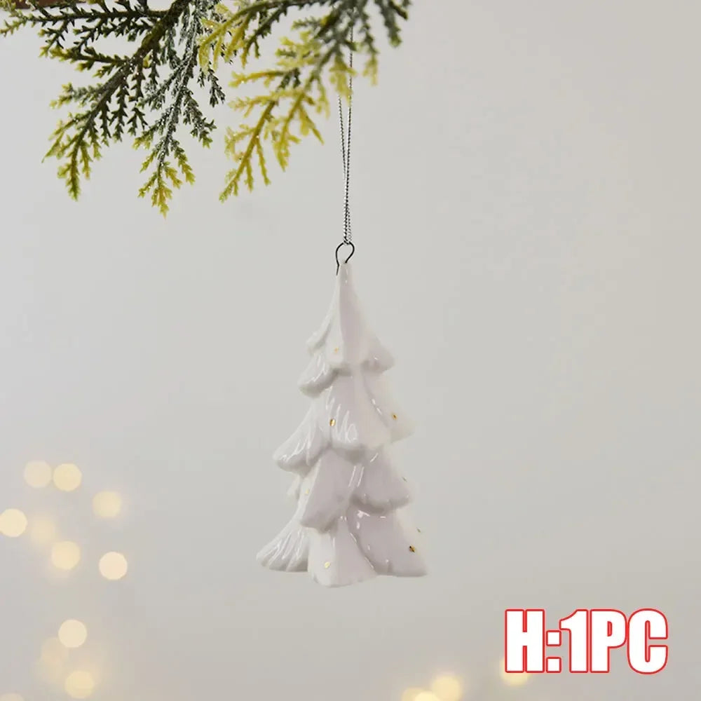 White Christmas Ceramic Ornament