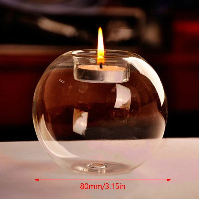 Clear Glass Spot Candle Holder