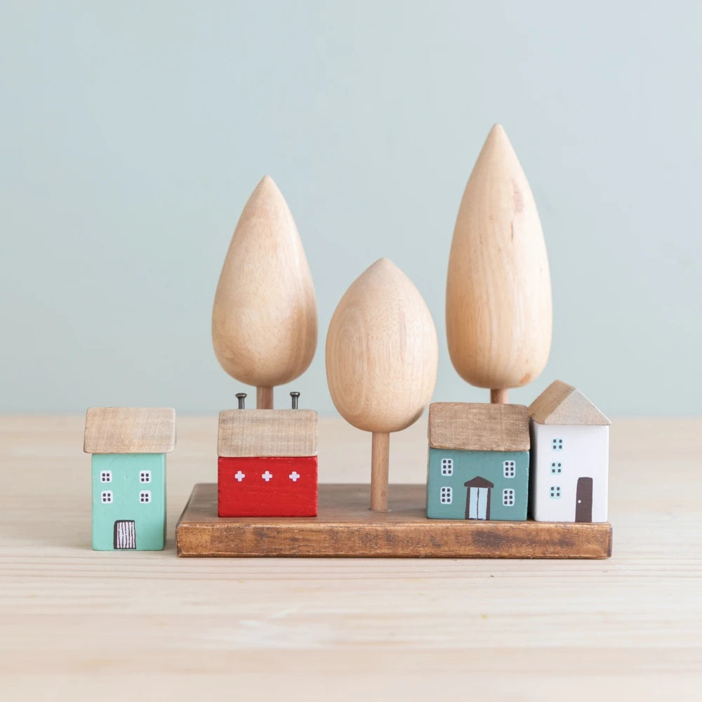 Mini Wooden House Decor
