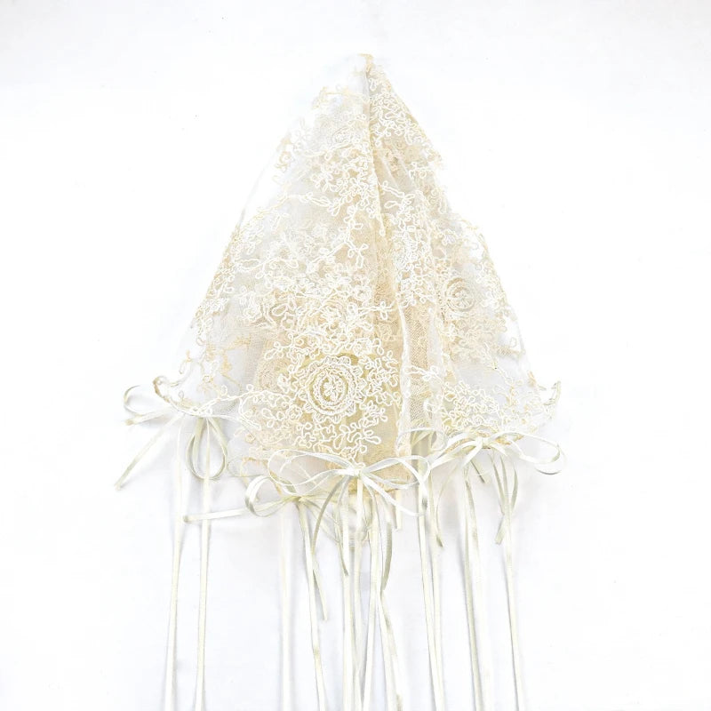 Ribbon Lace Bonnet Veil