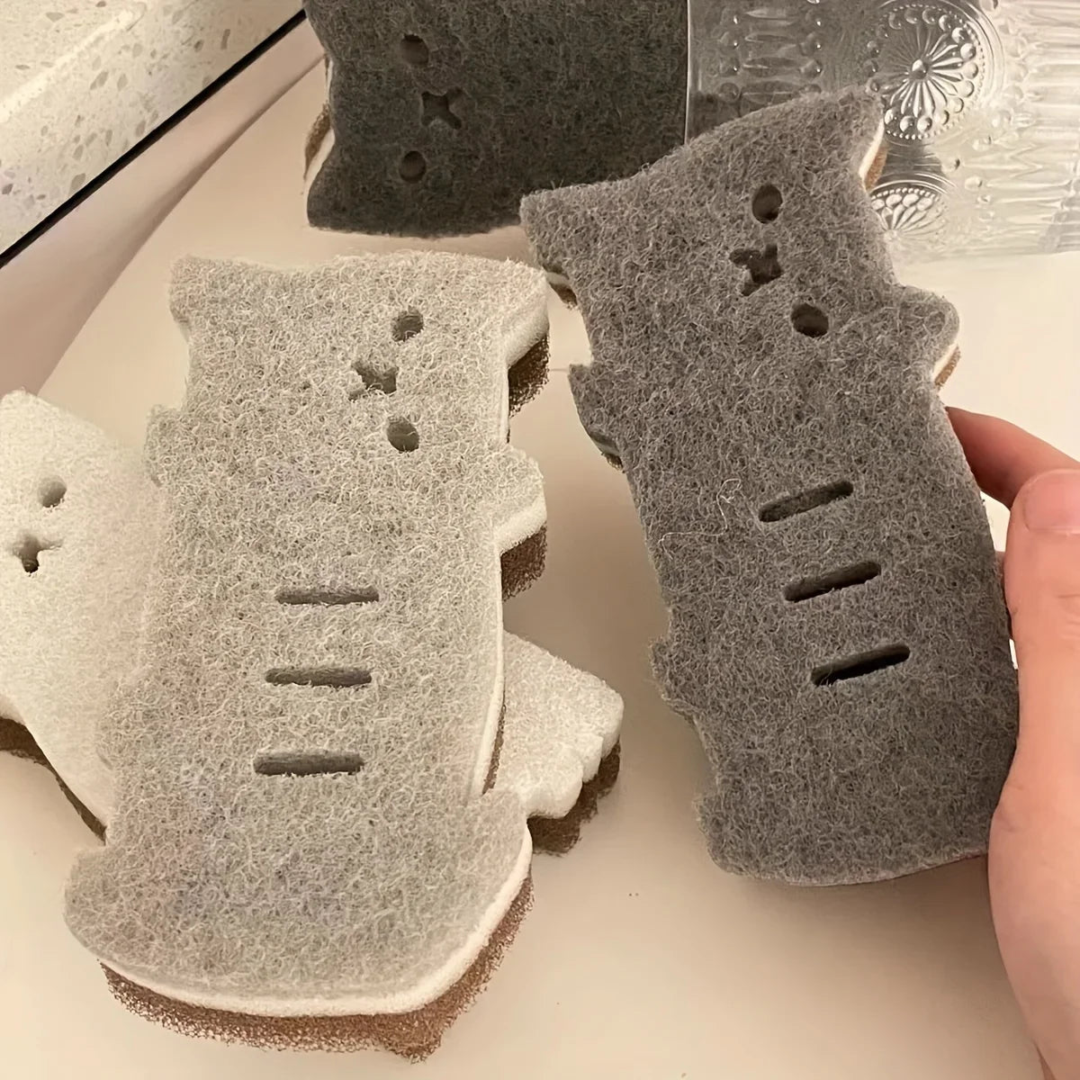 4-Piece Cute Cat Kitchen Sponge Set