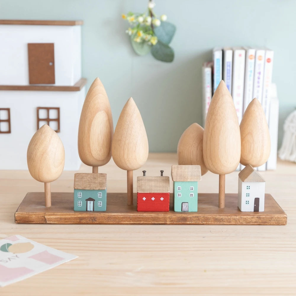 Mini Wooden House Decor
