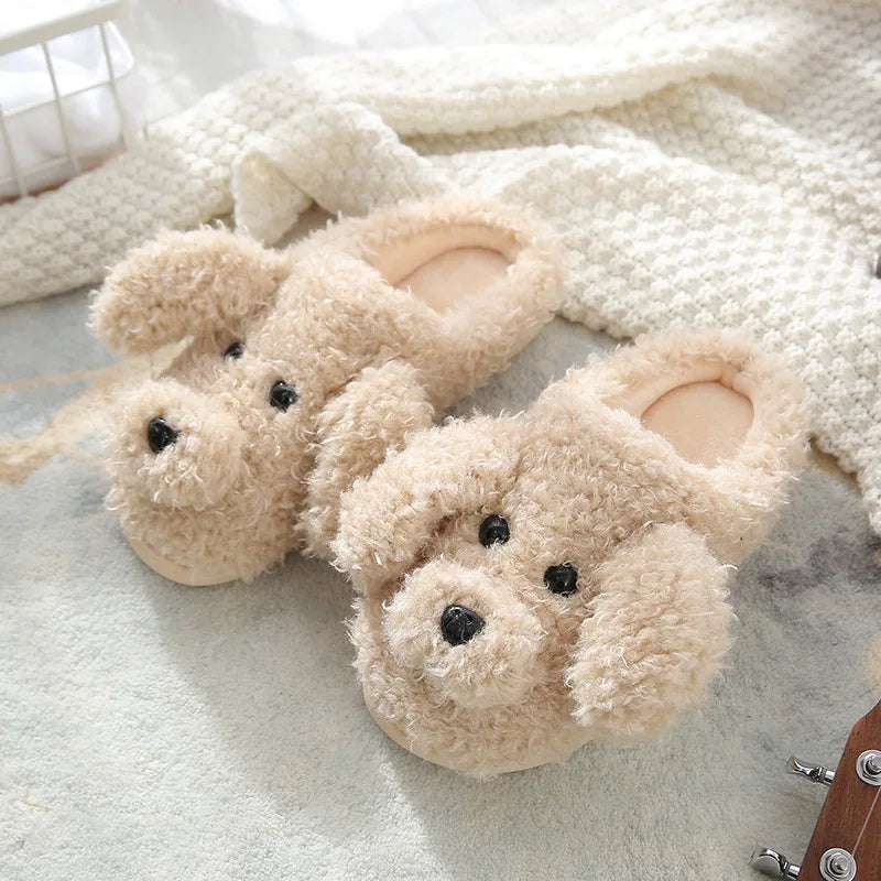 Cute Dog Plush Slippers