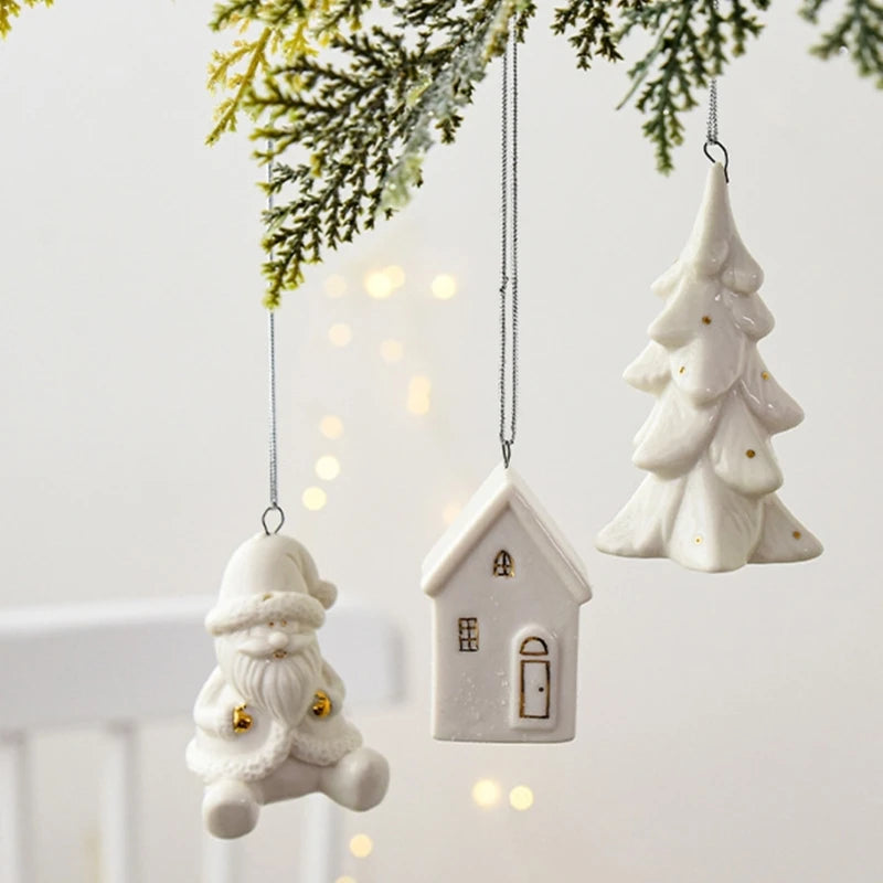 White Ceramic Christmas Tree Ornament
