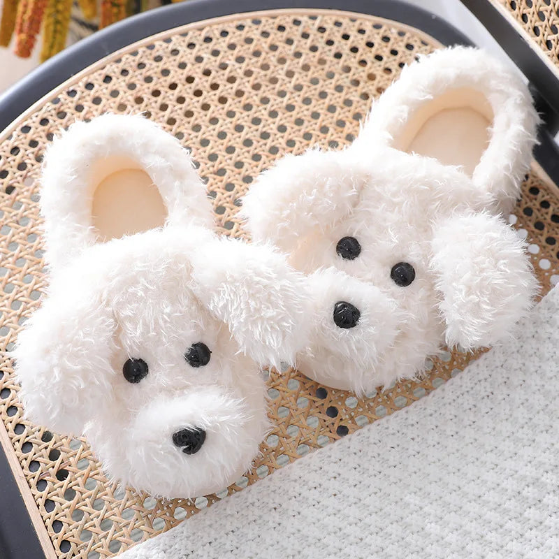 Cute Dog Plush Slippers