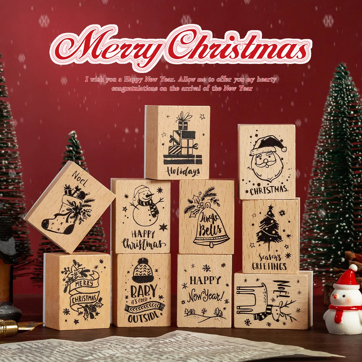 Christmas Stamp Set 10pcs