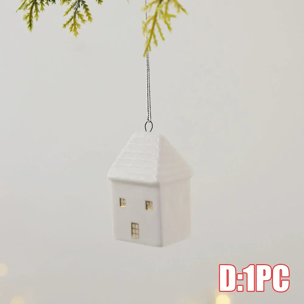 White Christmas Ceramic Ornament