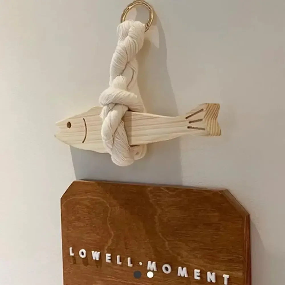 Good luck Fish Wood Door Pendant