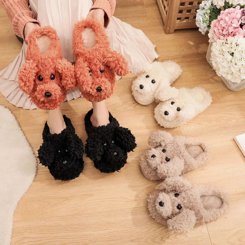 Cute Dog Plush Slippers