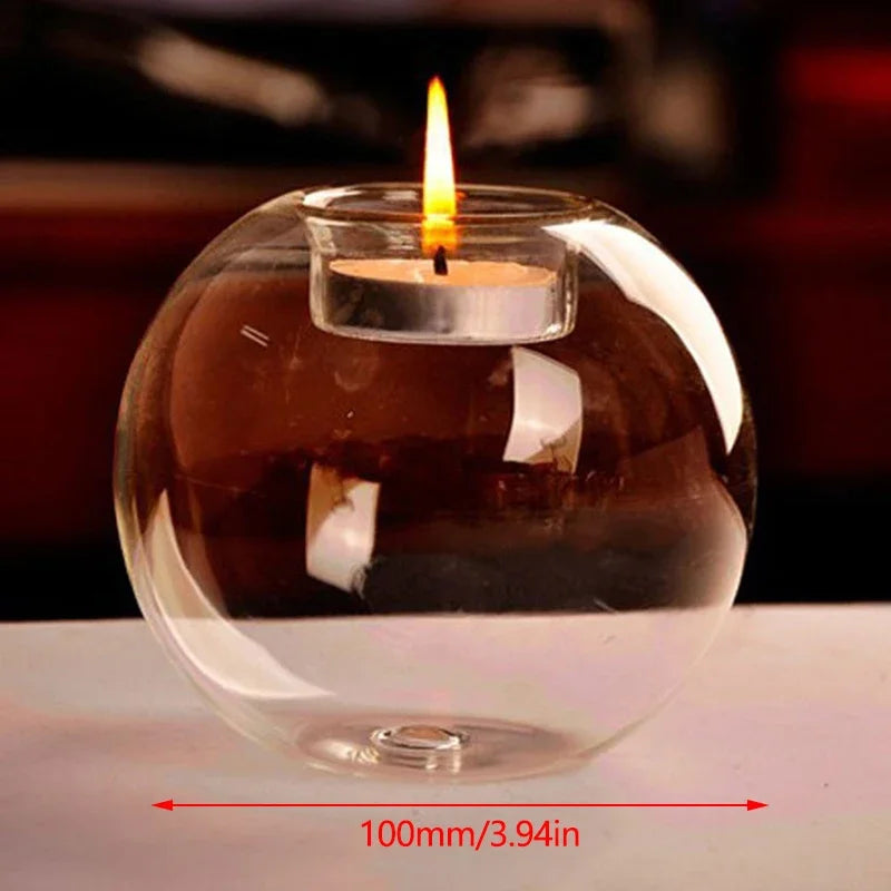 Clear Glass Spot Candle Holder