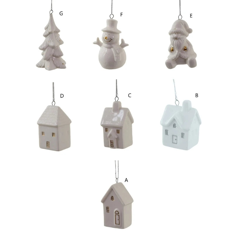 White Ceramic Christmas Tree Ornament
