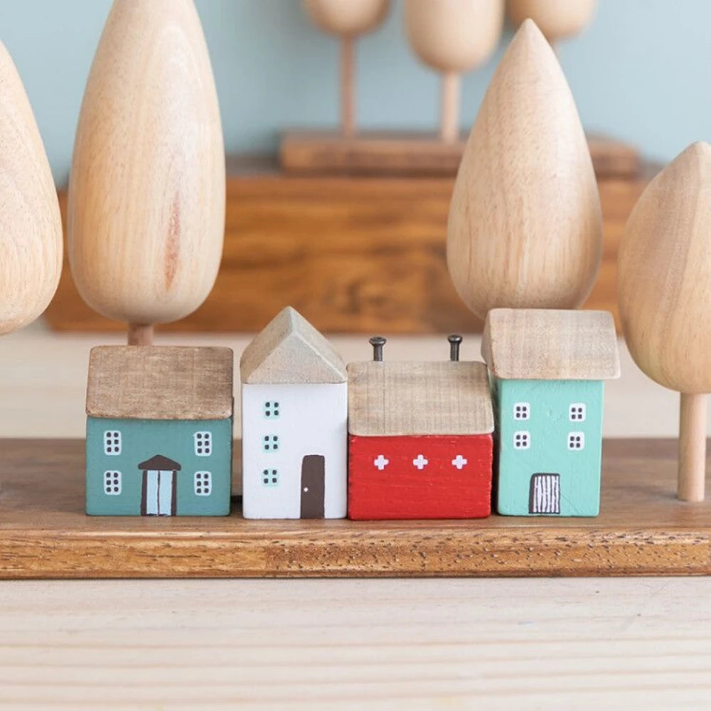 Mini Wooden House Decor