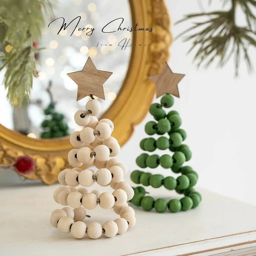 Wooden Beaded Christmas Tree