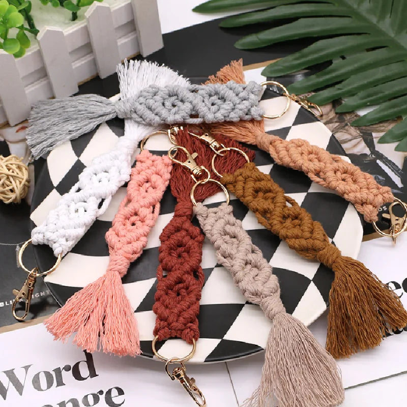 Boho Macrame Wristlet Keychain