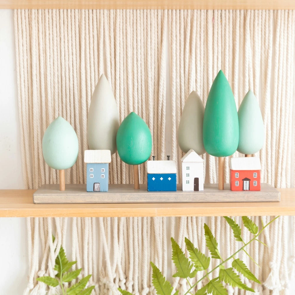 Mini Wooden House Decor