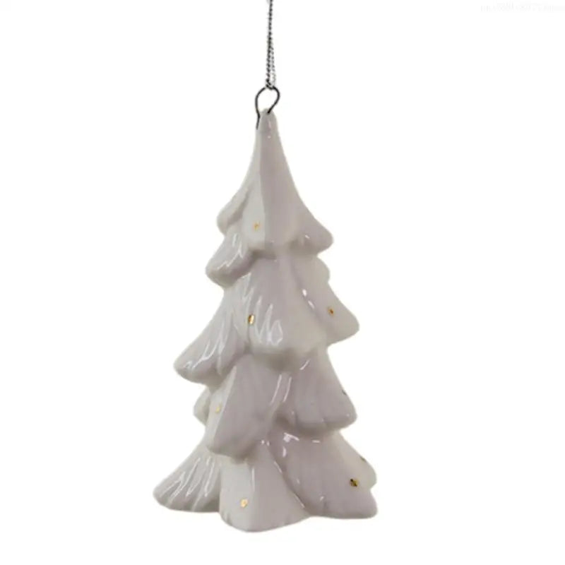 White Ceramic Christmas Tree Ornament
