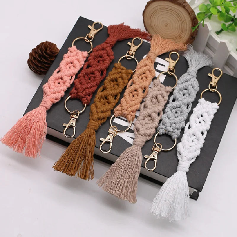 Boho Macrame Wristlet Keychain